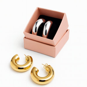 Pendientes Aro Grueso Minimalista en Acero Inoxidable "Bold Chic"— Diseño Moderno en Dorado o Plateado