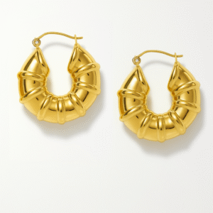 Pendientes Aro Textura Marina de diseño texturizado con baño de oro 18K